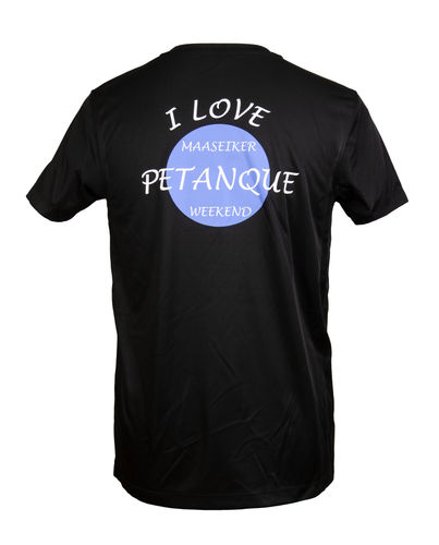 Heren T-shirt I love Petanque zwart